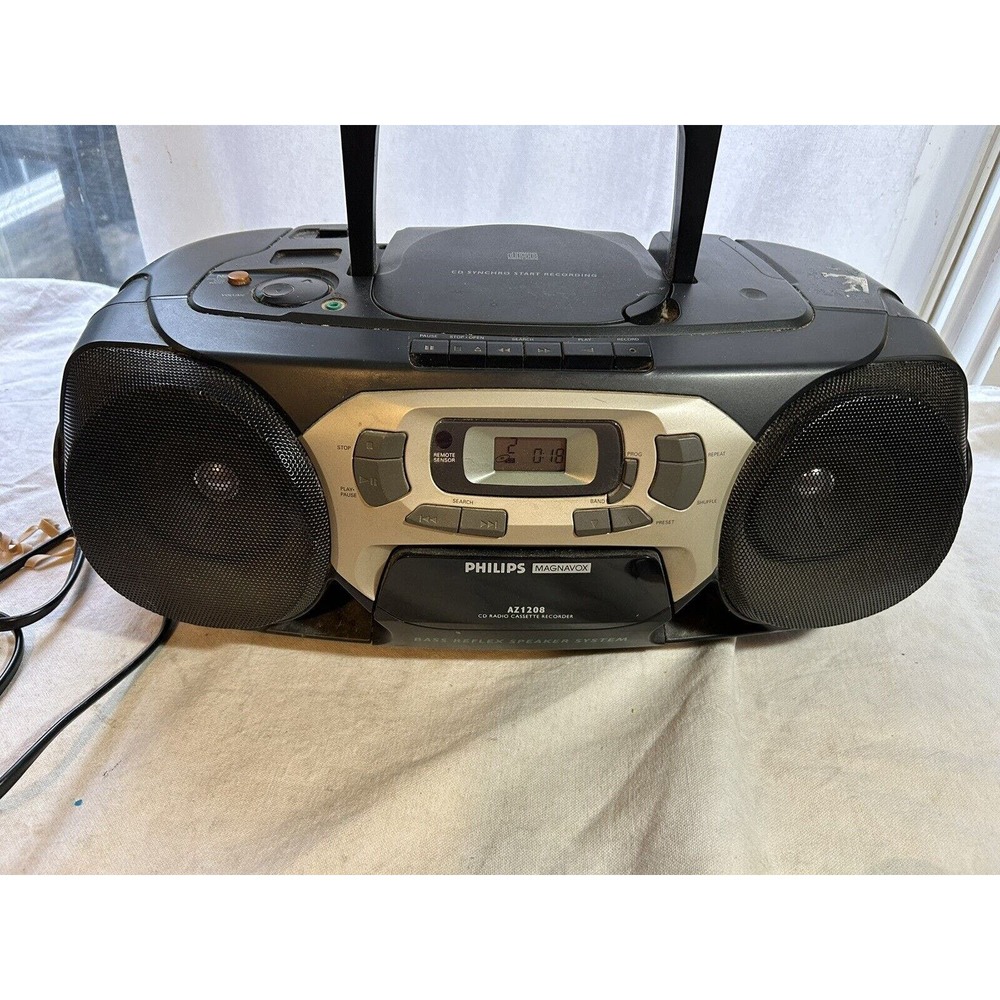 Philips AZ1208 CD Player AM FM Radio Cassette Boombox Tested